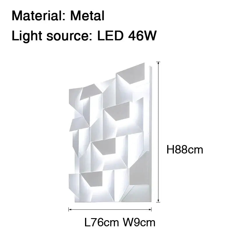 Modern geometric white metal grand sconce lamp with 46w led illumination for bedroom decorbites grand sconce