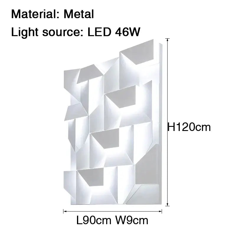 Modern geometric white grand sconce lamp with led 46w illumination in metal decorbites grand sconce for bedroom wall light