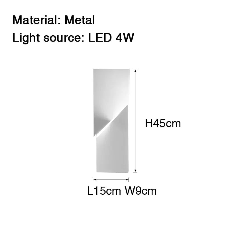 Modern geometric white metal decorbites grand sconce lamp with minimalist design 15cm by 9cm for bedroom wall light