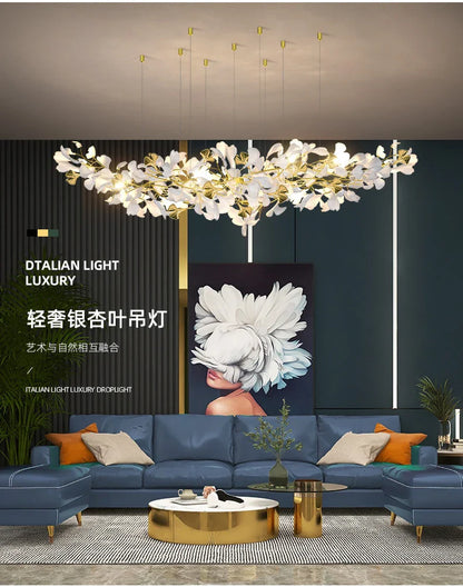Modern Ginkgo Leaf LED Chandelier Dining Room Lighting - Chandelier