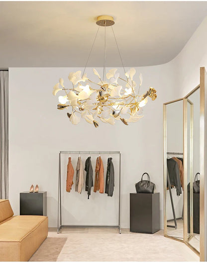 Modern Ginkgo Leaf LED Chandelier Dining Room Lighting - Chandelier