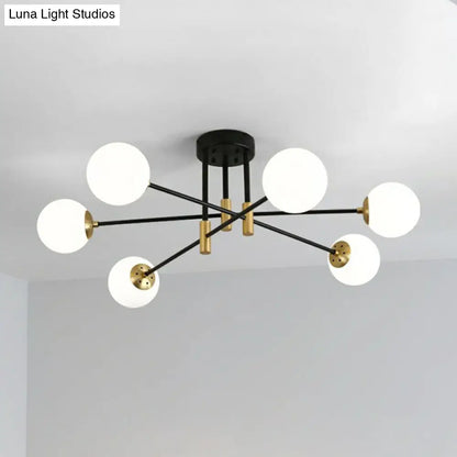 DecorBites™ DecorBites™ Modern Glass 6-Light Ball Semi-Flush Ceiling Fixture for Bedrooms