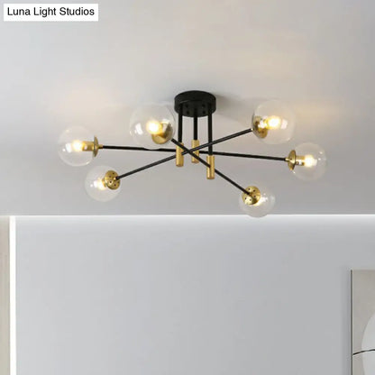 DecorBites™ DecorBites™ Modern Glass 6-Light Ball Semi-Flush Ceiling Fixture for Bedrooms