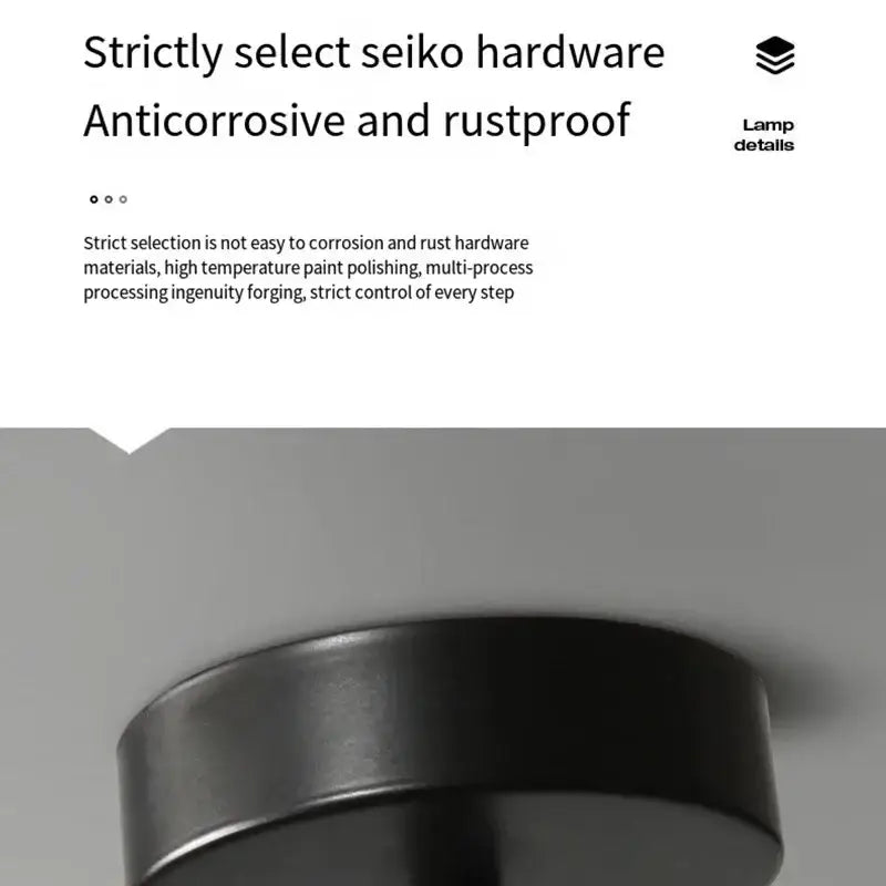 Black matte-finished seiko hardware base with sleek cylindrical design for modern glass ball led pendant lights decorbites