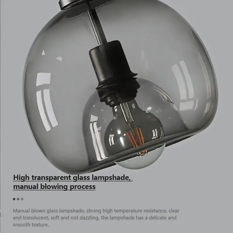 Modern glass ball led pendant lights feature a sleek translucent gray glass ball led shade with hand-blown finish for dining room decorbites pendant lights