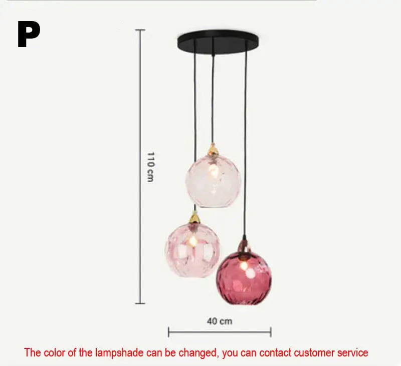 Pink glass ball lustre pendant light with black ceiling mount for modern kitchen decorbites pendant lights