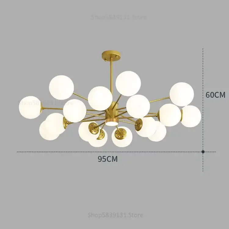 Modern glass ball pendant lights gold with frosted glass globes in a branching decorbites glass ball pendant design chandelier