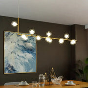 Modern glass black chandelier gold pendant light featuring gold-toned linear design with spherical glass bulbs for dining room decorbites glass black