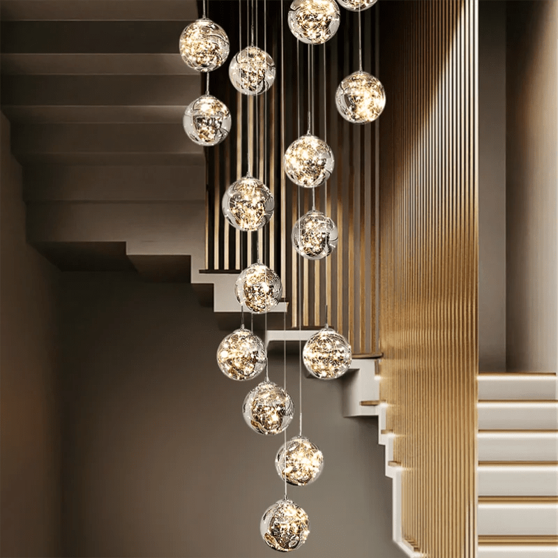 Modern Glass Bubble Staircase Pendant Chandelier - Decorbites