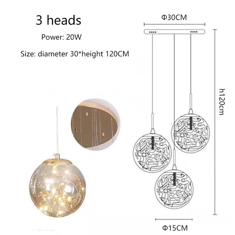 Modern Glass Bubble Staircase Pendant Chandelier - Decorbites