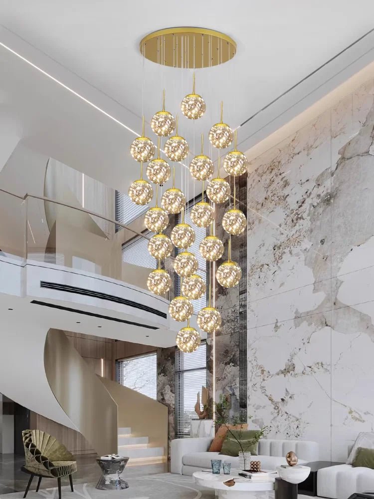 Modern Glass Bubble Staircase Pendant Chandelier - Decorbites