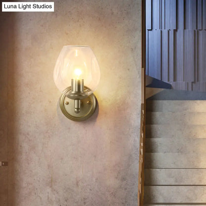 DecorBites™ DecorBites™ Modern Glass Cup Sconce with Dimpled Blown Glass, Wall Mounted Light Fixture in Gold