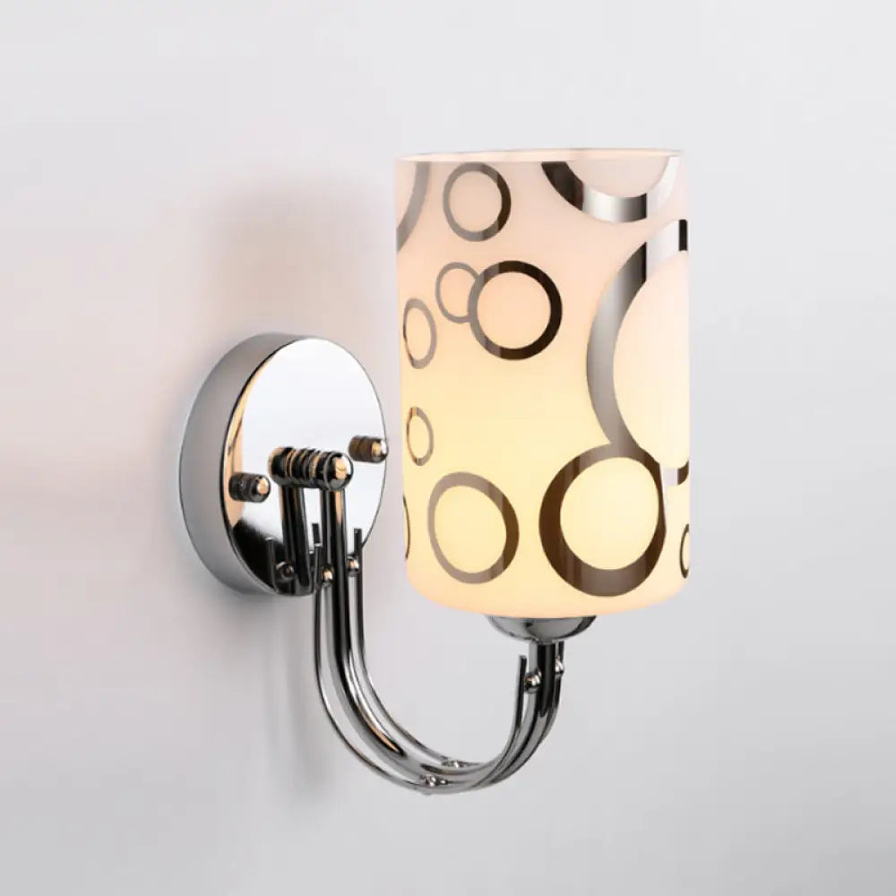 Modern Glass Cylinder Wall Sconce 1/2-Lights - Chrome Finish Bedside Lamp