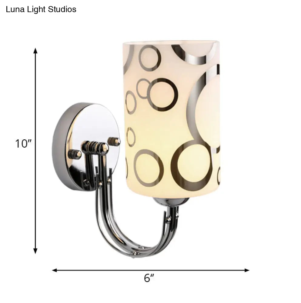Modern Glass Cylinder Wall Sconce 1/2-Lights - Chrome Finish Bedside Lamp