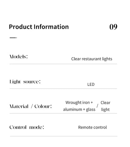 Modern Glass Dining Table Pendant Light