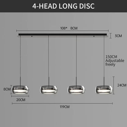 Modern Glass Dining Table Pendant Light