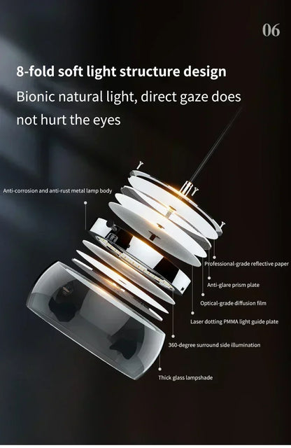 Modern Glass Dining Table Pendant Light