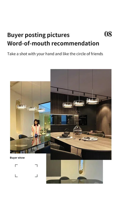 Modern Glass Dining Table Pendant Light
