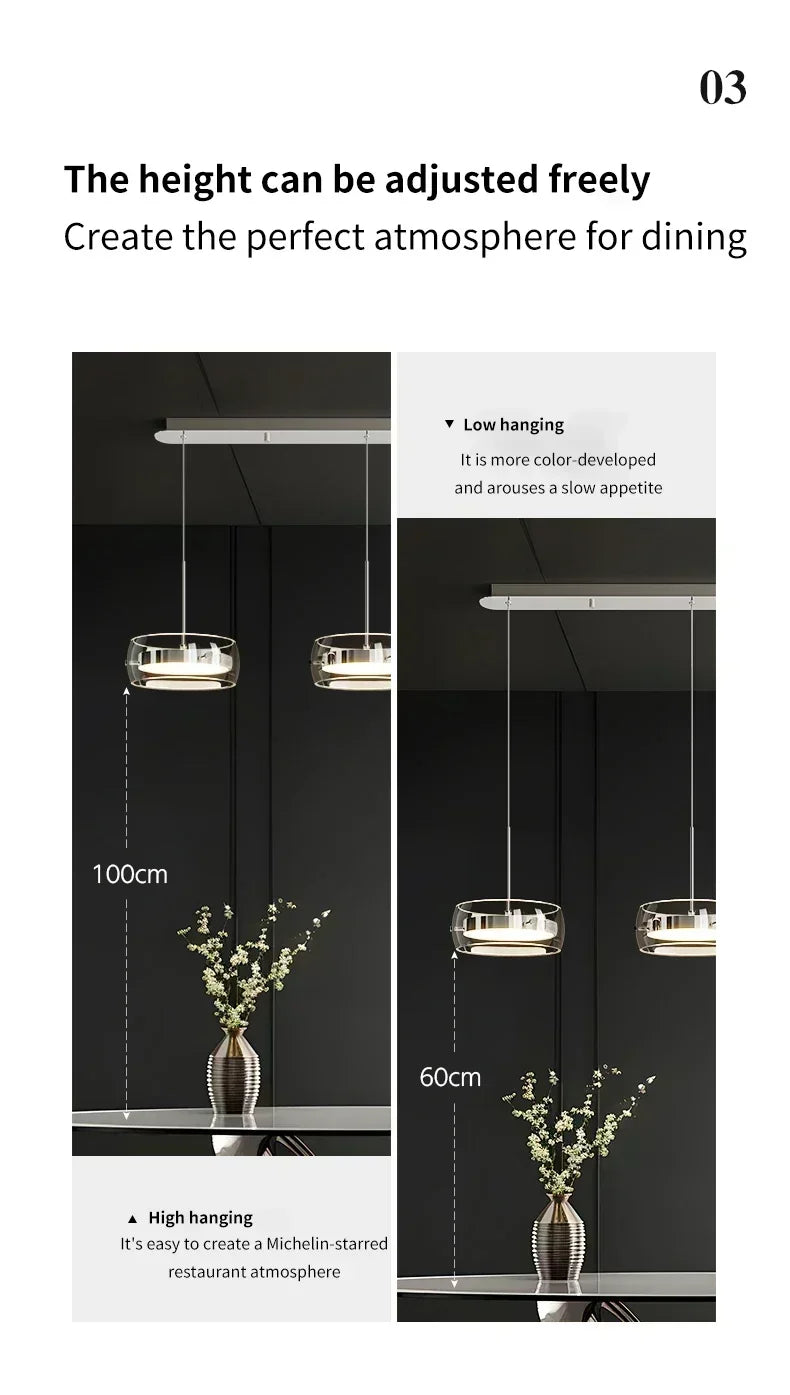 Modern Glass Dining Table Pendant Light