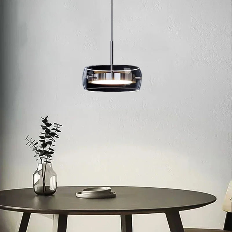 Modern Glass Dining Table Pendant Light - Black 1 heads / 110V / 3-Color