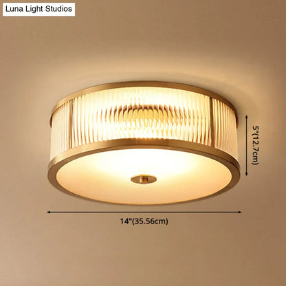 DecorBites™ DecorBites™ Modern Glass Drum Ceiling Light - Simplicity Style, Ideal for Foyers