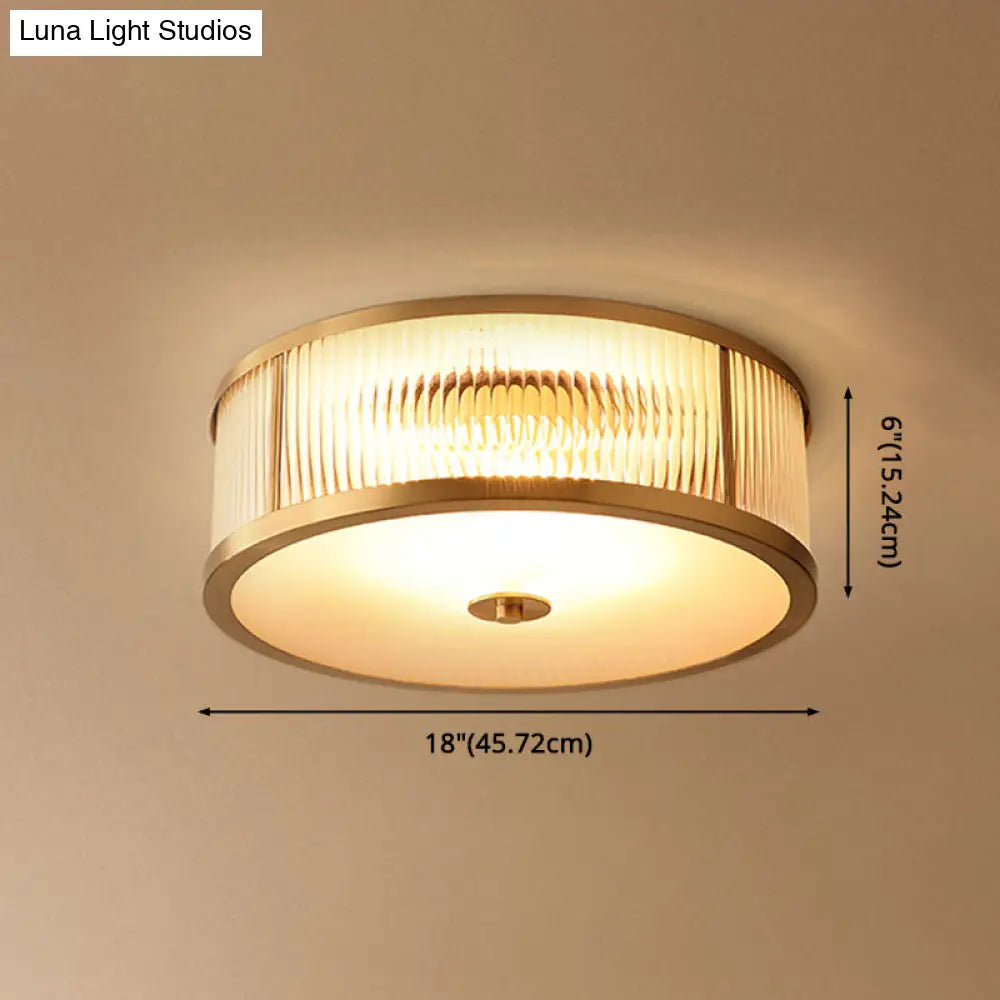 DecorBites™ DecorBites™ Modern Glass Drum Ceiling Light - Simplicity Style, Ideal for Foyers