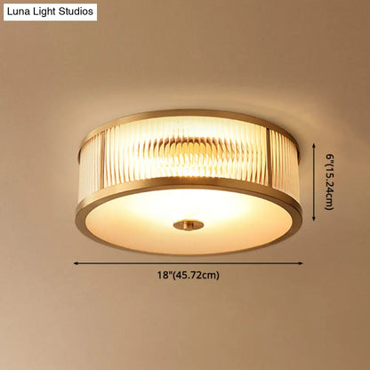 DecorBites™ DecorBites™ Modern Glass Drum Ceiling Light - Simplicity Style, Ideal for Foyers