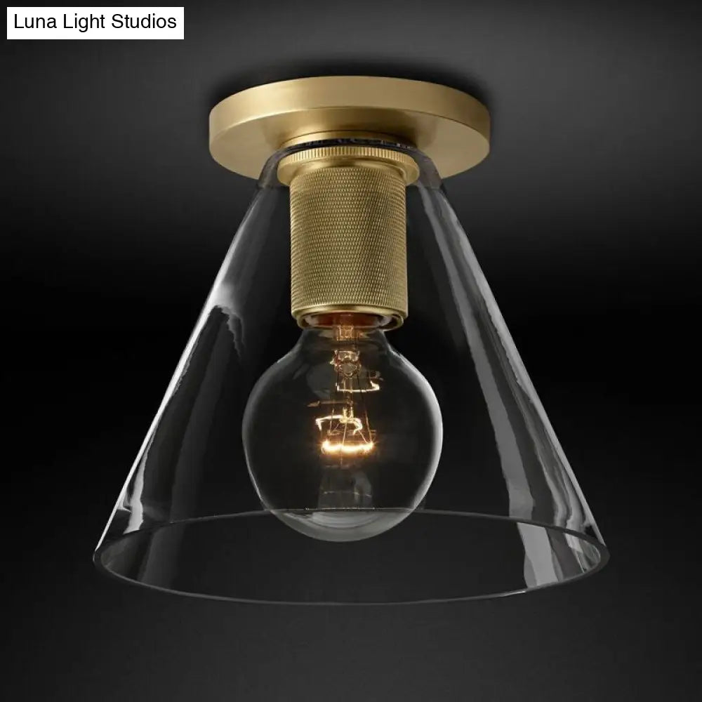 ديكوربايتس™ مصباح سقف معلق زجاجي حديث من ديكوربايتس™ مصنوع من النحاس للشرفة - أشكال كروية، مخروطية، أسطوانية، وبوقية