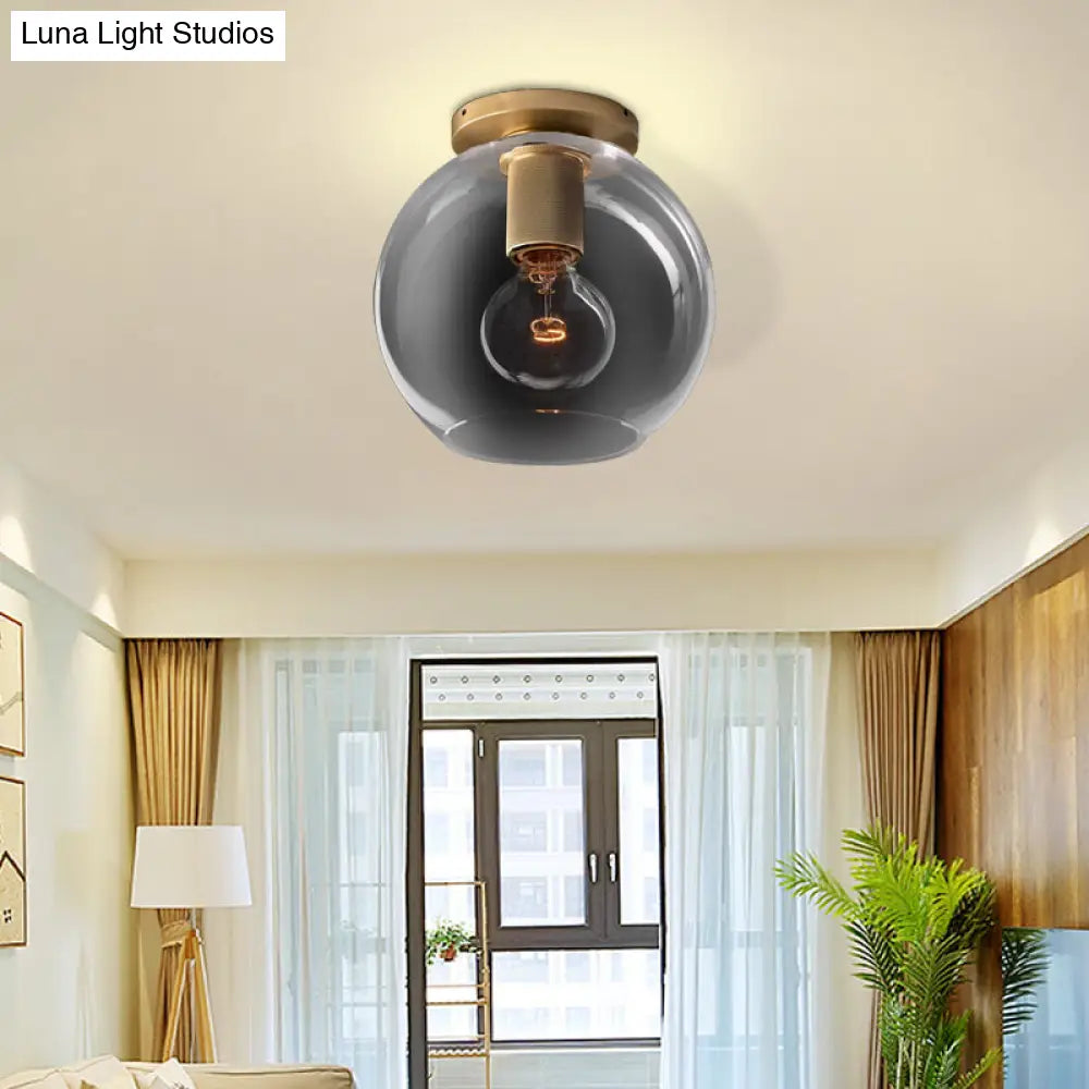 ديكوربايتس™ مصباح سقف معلق زجاجي حديث من ديكوربايتس™ مصنوع من النحاس للشرفة - أشكال كروية، مخروطية، أسطوانية، وبوقية