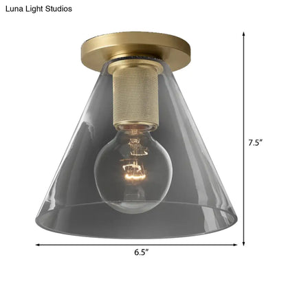 ديكوربايتس™ مصباح سقف معلق زجاجي حديث من ديكوربايتس™ مصنوع من النحاس للشرفة - أشكال كروية، مخروطية، أسطوانية، وبوقية