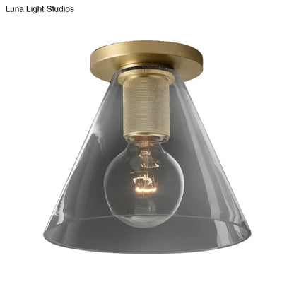 ديكوربايتس™ مصباح سقف معلق زجاجي حديث من ديكوربايتس™ مصنوع من النحاس للشرفة - أشكال كروية، مخروطية، أسطوانية، وبوقية