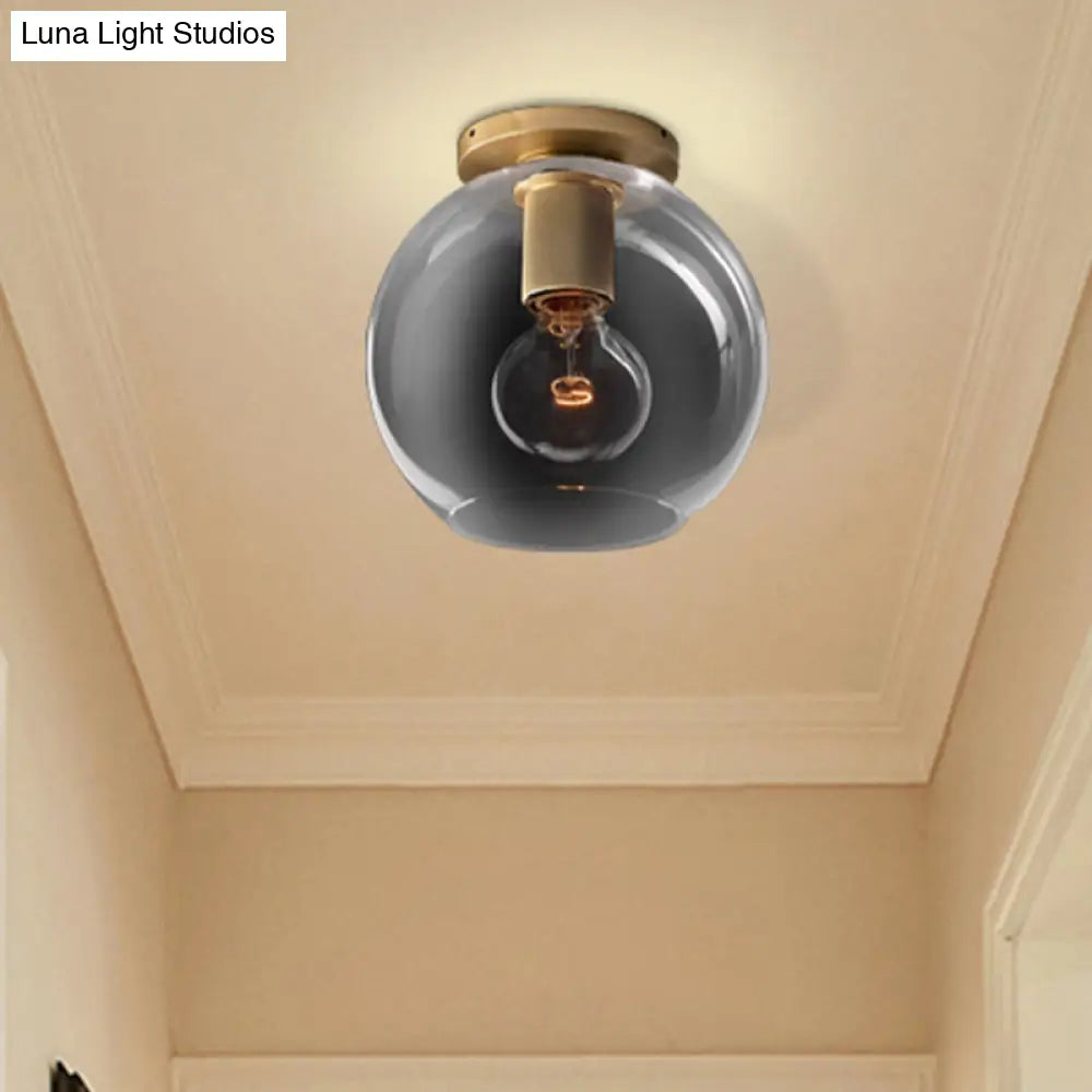 ديكوربايتس™ مصباح سقف معلق زجاجي حديث من ديكوربايتس™ مصنوع من النحاس للشرفة - أشكال كروية، مخروطية، أسطوانية، وبوقية