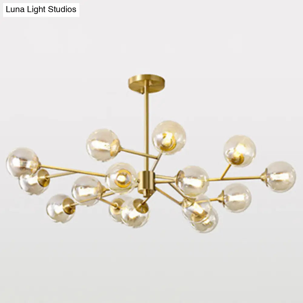 Modern Glass Globe Chandelier for Living Room - Elegant Suspension Lighting