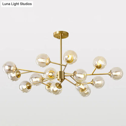 Modern Glass Globe Chandelier for Living Room - Elegant Suspension Lighting