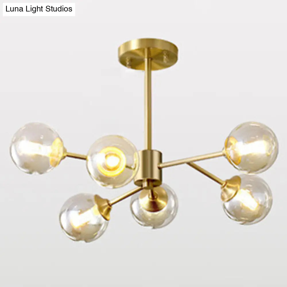 Modern Glass Globe Chandelier for Living Room - Elegant Suspension Lighting