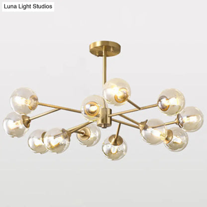 Modern Glass Globe Chandelier for Living Room - Elegant Suspension Lighting