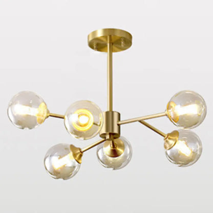 Modern Glass Globe Chandelier for Living Room - Elegant Suspension Lighting