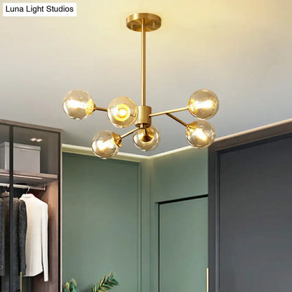 Modern Glass Globe Chandelier for Living Room - Elegant Suspension Lighting