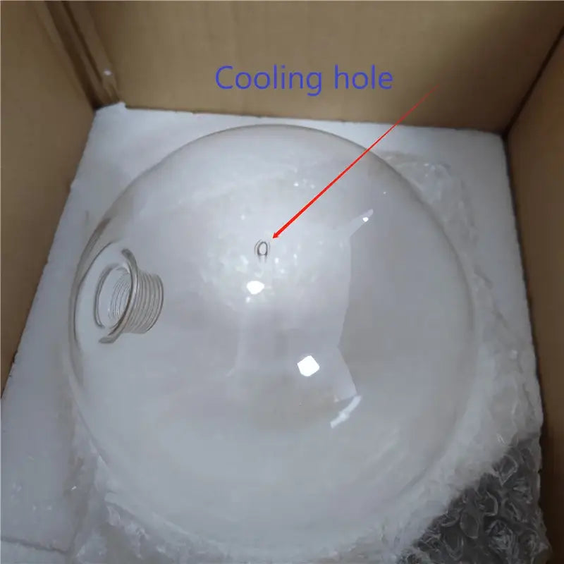 Clear glass globe chrome pendant light with cooling hole and threaded neck for modern dining room hanging lamp