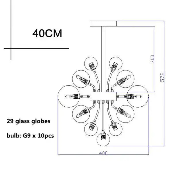 Modern glass globe led chandelier with 29 clear globes and g9 bulbs for contemporary living room decorbites glass globe design