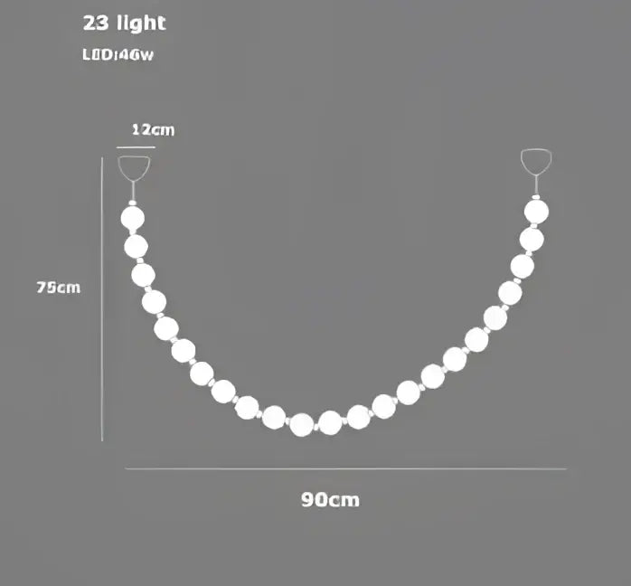 Modern glass gold pendant light featuring a curved white led light chain with 23 evenly spaced bulbs for decorbites glass gold pendant decor