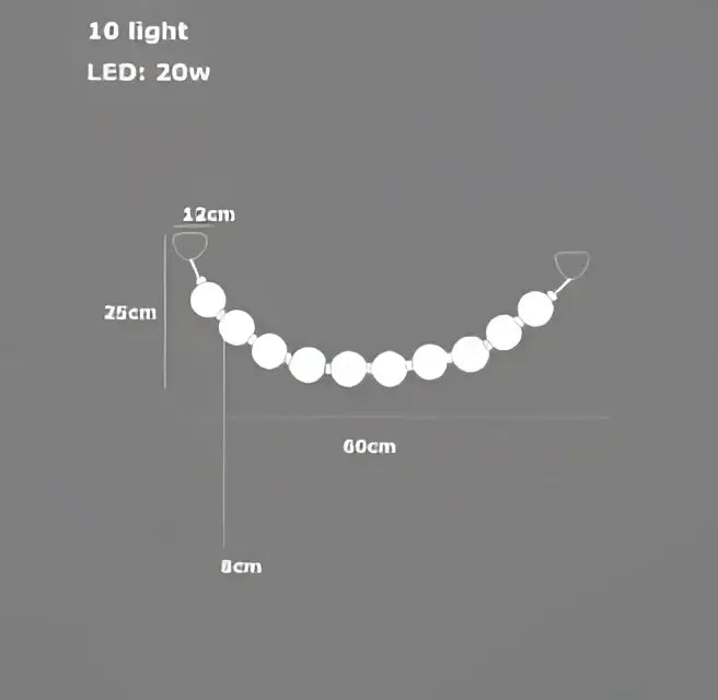 Modern glass gold pendant light with sleek curved string of 10 white led lights for stylish living room decorbites glass gold pendant