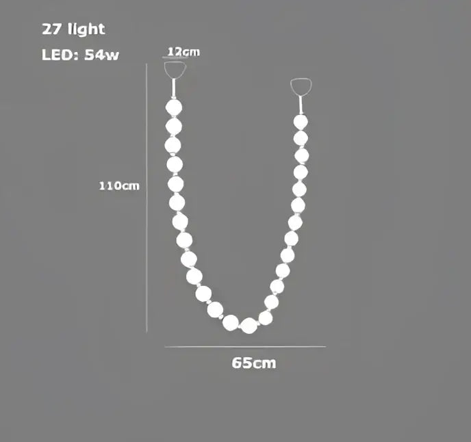 A sleek white led string light with 27 bulbs in a curved design for modern decorbites glass gold pendant light