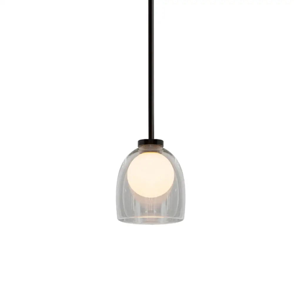 Modern Glass Pendant Lamp - Bell Style for Dining Room Table