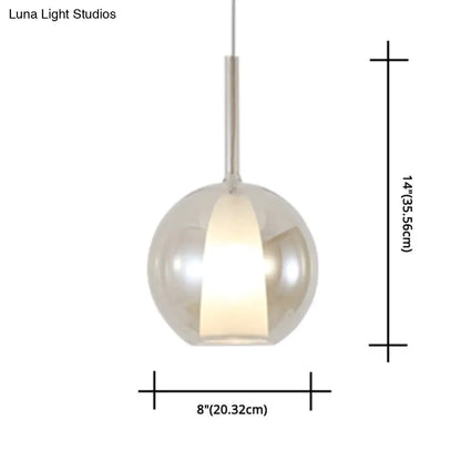 Modern Glass Pendant Lamp with Electroplated Polishing - Perfect for Dining & Bedroom