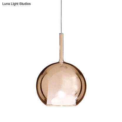 Modern Glass Pendant Lamp with Electroplated Polishing - Perfect for Dining & Bedroom