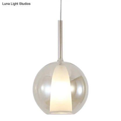 Modern Glass Pendant Lamp with Electroplated Polishing - Perfect for Dining & Bedroom