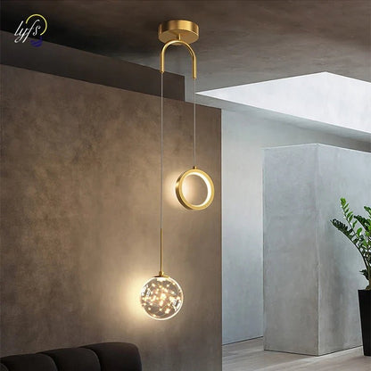Modern Glass Pendant Light in Black or Gold - Decorbites