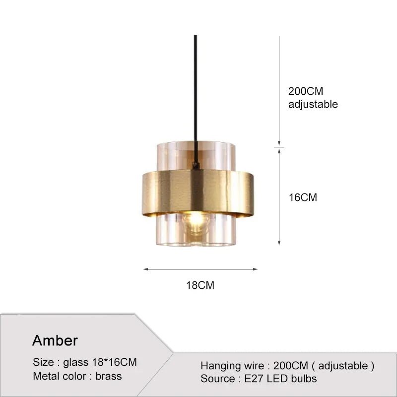 Modern Glass Pendant Light With Brass Finish - Decorbites