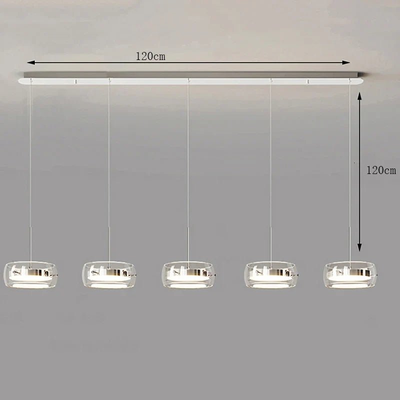 Modern Glass Ring Pendant Light in Iron - Decorbites